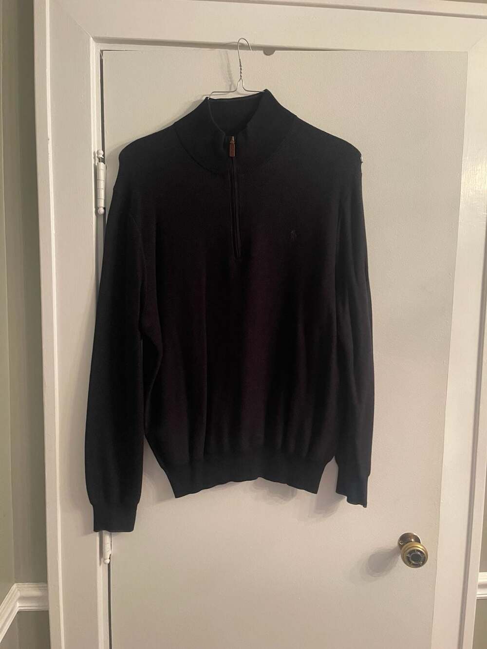 Polo Ralph Lauren Men's Black Mock Neck Quarter-Zip Pullover Sweater XXL